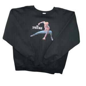 Retro Y2K Marvel Spider-Man Graphic Sweatshirt Black Hanes Ultimate Cotton XL